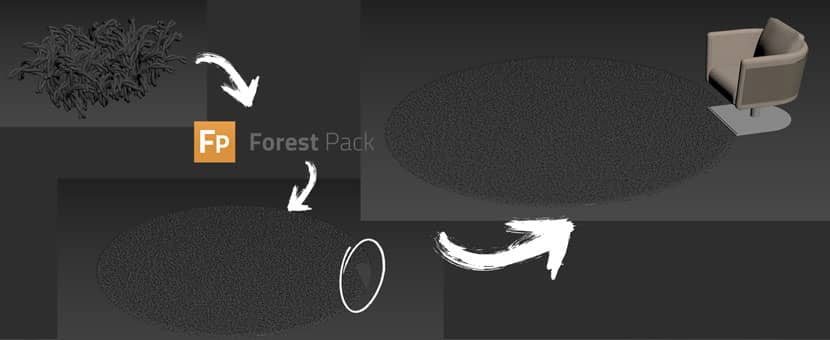 Creating rug fur with ForestPack